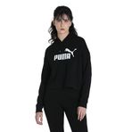 Puma Essentials Logo Cropped Women's Hoodie Kadın Kapüşonlu Sweatshirt, Puma Black, L
