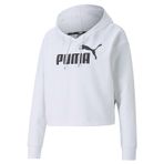 Puma Essentials Logo Cropped Women's Hoodie Kadın Kapüşonlu Sweatshirt, Puma White, M