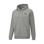 Puma Essentials Small Logo Fermuarlı Kapüşonlu Sweatshirt Gri