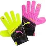 Puma EvoPower Grip 4.3 Tricks GoalKeeper Pink Glo/Safety Yellow/Black Gloves - 11