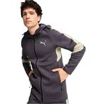 Puma EvoStripe Fermuarlı Kapüşonlu Sweatshirt Siyah Gri Xl