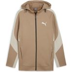 Puma Evostripe Full-Zip Hoodie Erkek Ceket M Kahverengi Spor Düz Kesim
