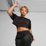 Puma Fıt Move Mesh Crop Tee Kadın Siyah T-Shirt.01 - Siyah - Siyah
