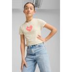 Puma Flaming Love Knotted Tee Bej Kız Çocuk Kısa Kol T-Shirt - 14 Yaş