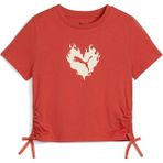 Puma FLAMING LOVE Knotted Tee Kırmızı Kız Çocuk Kısa Kol T-Shirt - 10 Yaş