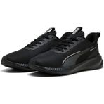 Puma Flyer Lite 3 Erkek Siyah Spor Ayakkabısı Kaydırmaz Taban Tekstil Malzeme ile Konforlu