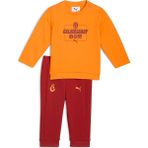 Puma Galatasaray Ftblculture Bebek Eşofman Takımı 4 - 6 Ay Kapüşonlu Uzun Kollu Tasarım - Turuncu