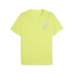 PUMA GRAPHICS RUNNING SLOGAN TEE Erkek/Unisex Tişört, Lemon Sherbert, L