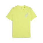 PUMA GRAPHICS RUNNING SLOGAN TEE Erkek/Unisex Tişört, Lemon Sherbert, M
