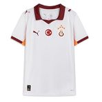 PUMA GSK Away Jersey R. Jr w/o S. Unisex Çocuk Forma, PUMA White-Intense Orange, 9-10 Yaş