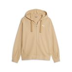 PUMA HER Terry Fermuarlı Kadın Kapüşonlu Sweatshirt (Sand Dune/L)