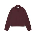 PUMA HER Woven Half-Zip Crew Kadın Sweatshirt Ruby Shimmer XS