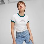 Puma Kadın Beyaz Puma Downtown Graphic Baby Tee Beyaz Kadın Tişört - XS