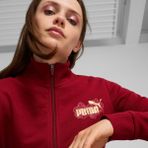 Puma Kadın Eşofman Üstü Retro Tarzda Altın Detaylarla 280 gsm Rahat Kullanım - Kırmızı
