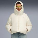 Puma Kadın Krem Shiny Kapüşonlu Yastıklı Mont S Beden ile Şık ve Rahat Dış Giyim