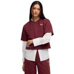 PUMA Kadın PUMA CLASS Relaxed Polo Tee T-shirt Ruby Shimmer S