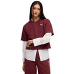 PUMA Kadın PUMA CLASS Relaxed Polo Tee T-shirt Ruby Shimmer XS
