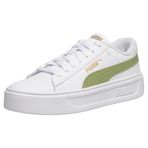 PUMA Kadın Smash Platform v3-PUMA White-Calming Green-PUMA Gold Low Boot 38