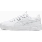 Puma Kadın Spor Ayakkabı Carina 2.0 Lux Beyaz-Gri Düz Taban Tekstil Malzeme ile Günlük Kullanım