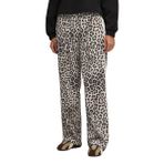 PUMA Kadın T7 Leo Luxe düz pantolon, tamamı baskılı, Alpine Snow Ice Coffee White Beige, S