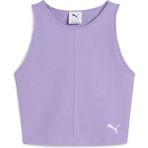Puma Kadın Tişört Lila Nervürlü Crop Top Günlük Kullanım için Rahat Kesim
