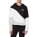 Puma PUMA POWER Cat Hoodie Women Kadın Kapüşonlu Sweatshirt, PUMA Black-Light Gray Heather, L