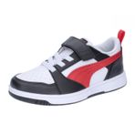 Puma Rebound V6 Lo Ac+ Ps Çocuk Beyaz Spor Ayakkabı, White For All Time Red Black, 33