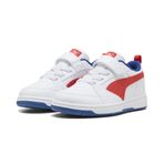 Puma Rebound V6 Lo AC+ PS Çocuk Sneaker Ayakkabı, 34, 397419, White Fierce Red Clyde Royal B, Üniseks-Çocuklar