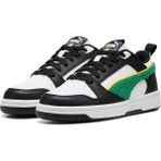 Puma Rebound V6 Lo Super Puma Jr-White-Green-Black Çocuk Ayakkabı-Beyaz