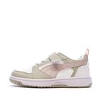 Puma Rebound V6 Low Çocuk Krem/Pembe Spor Ayakkabı, 30, 397419, PUMA WhiteMist-Desert Dust, Unisex Çocuk