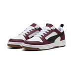 PUMA Rebound V6 Low TDP Unisex Yetişkin Spor Ayakkabı, PUMA White-blk-Ruby Shimmer, 43