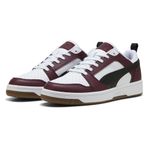 PUMA Rebound v6 Low Unisex Yetişkin Spor Ayakkabı, PUMA White-blk-Ruby Shimmer, 40.5