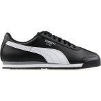 Puma Roma Basic Siyah/Beyaz Sneaker Spor Ayakkabı Suni Deri Düz Taban Konforlu Tasarım 35357211 - Siyah - Beyaz