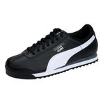 Puma Roma Basic Youth Trainers Black White Silver Unisex Çocuk Spor Ayakkabı