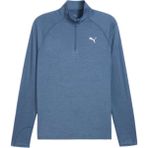 Puma Run Veloty 1/4 Zip Erkek Mavi Koşu Tişört