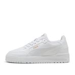 PUMA Shuffle Downtown Unisex Yetişkin Spor Ayakkabı, PUMA White-PUMA White-Gold, 44