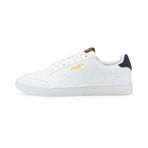 Puma Shuffle Perforated Trainers White Team Gold Peacoat Unisex Yetişkin Spor Ayakkabı
