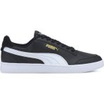 Puma Shuffle Unisex Sneaker Suni Deri Düz Taban ile Konforlu Günlük Kullanım için İdeal Ayakkabı - Siyah - Beyaz
