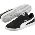 PUMA Smash Buck Spor Ayakkabı Kaydırmaz Taban ile Günlük Kullanıma Uygun Siyah Renk Suni Deri
