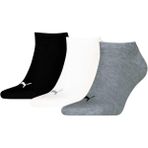Puma Sneaker Unısex 3'lü Paket Çorap - 39 - 42 - Gri - Beyaz - Siyah