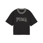 Puma Squad Graphic Siyah Kadın Kısa Kollu T-Shirt