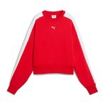 Puma T7 Over Oversized Crew Kadın Kırmızı Bisiklet Yaka Sweatshirt