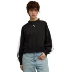 Puma T7 Over Oversized Crew Kadın Siyah Yuvarlak Yaka Sweatshirt, S