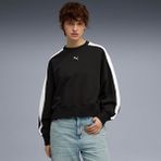 Puma T7 Over Oversized Crew Kadın Siyah Yuvarlak Yaka Sweatshirt