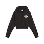 Puma Team Cropped Kadın Siyah Kapüşonlu Sweatshirt, M