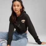 Puma Team Cropped Kadın Siyah Kapüşonlu Sweatshirt