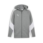 Puma Team Evostripe Hooded Erkek Futbol Kamp Ceketi 65994733 Gri - 3XL