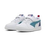PUMA Unisex Çocuk Puma Rebound V6 Lo AC+ PS Spor Ayakkabı PUMA White-Blue-Clyde Royal 31