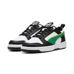 PUMA Unisex Çocuk Rebound V6 Lo Super Puma Jr Spor Ayakkabı PUMA White-Green-PUMA Black 36