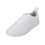 PUMA Unisex Çocuk Rickie Youth Trainers Futbol Ayakkabısı Puma White-Puma White-Glacier Gray 39